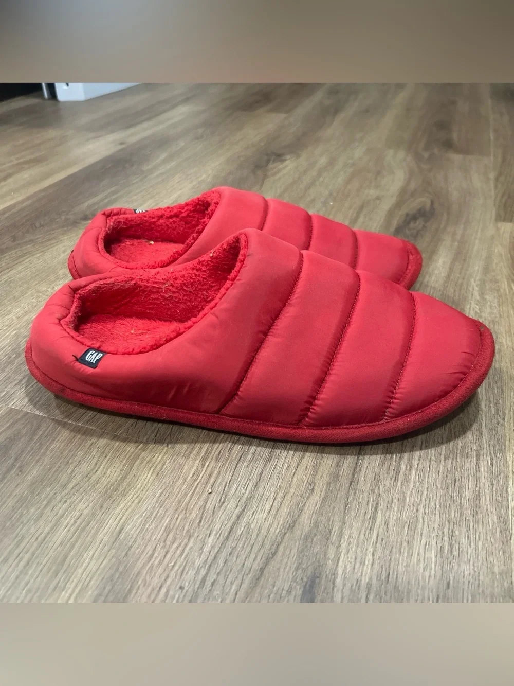 GAP Red Puffer Slip-On Slippers